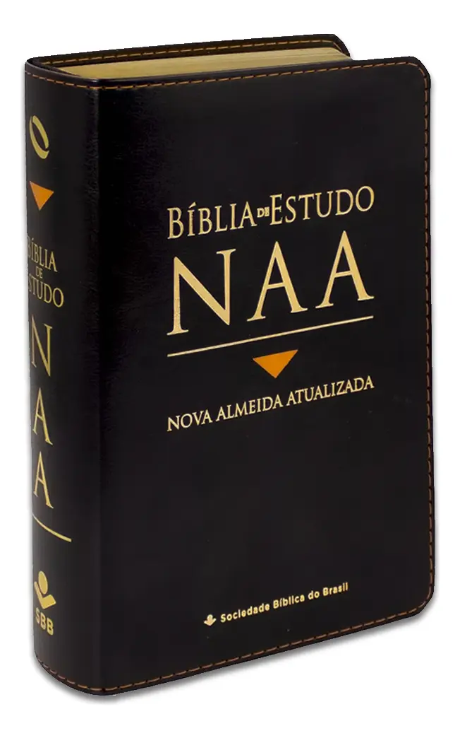 Bíblia Sagrada NAA de Estudo, capa couro sintético preta